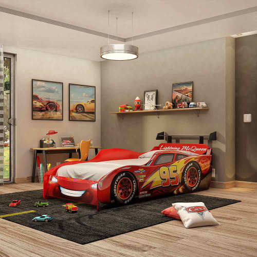 Cama Infantil Carro 100%MDF Racing Car P13 Vermelho - Mpozenato