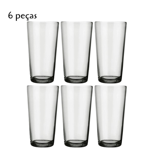 Jogo de Copos de Vidro 450ml - 6 Peças Americano Long Drink, Shopping