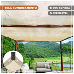 Tela Shade Toldo Areia Sombrite 80% Pergolado Jardim 2X2