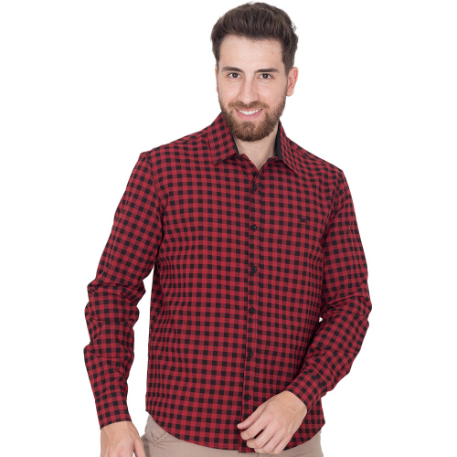 Camisa Xadrez Casual Elegante Masculina Manga Longa