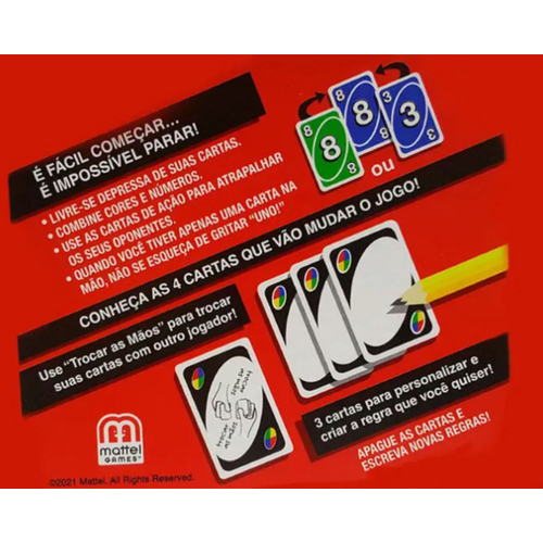 Jogo De Baralho Uno Copag Original Cartas Para Personalizar