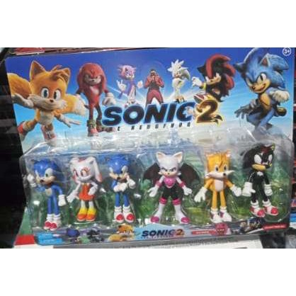 Conjunto 6 Bonecos Super Sonic, bonecos de aprox 12cm, Sonic