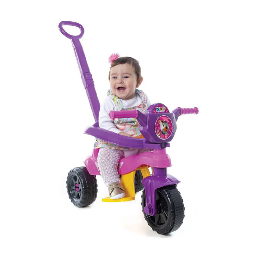 Triciclo Velotrol Infantil Bebe Motoca Rosa Menina Cestinha