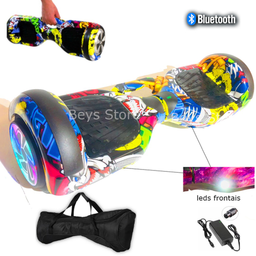 Hoverboard Bluetooth Barato Com Led 6,5' Poleg. Com Alça Cor Fogo