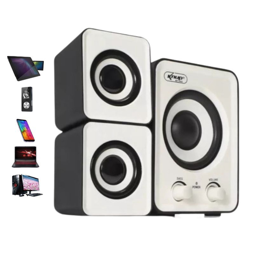 Caixa de Som Portatil 2.1 com Subwoofer USB P2 PC TV Celular