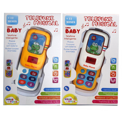 Telefone Celular Infantil Musical Baby Phone Rosa - Buba