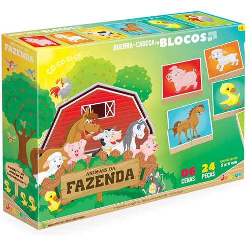 Jogo Quebra Cabeça Onde Vivem os Animais - madeira MDF - 32 Peças Único