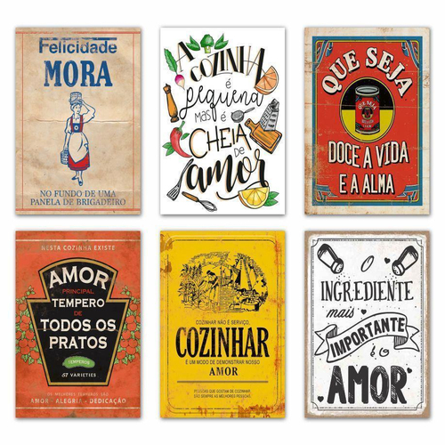 Placas Decorativas Frases de Motivação 20x30 Branca 4un