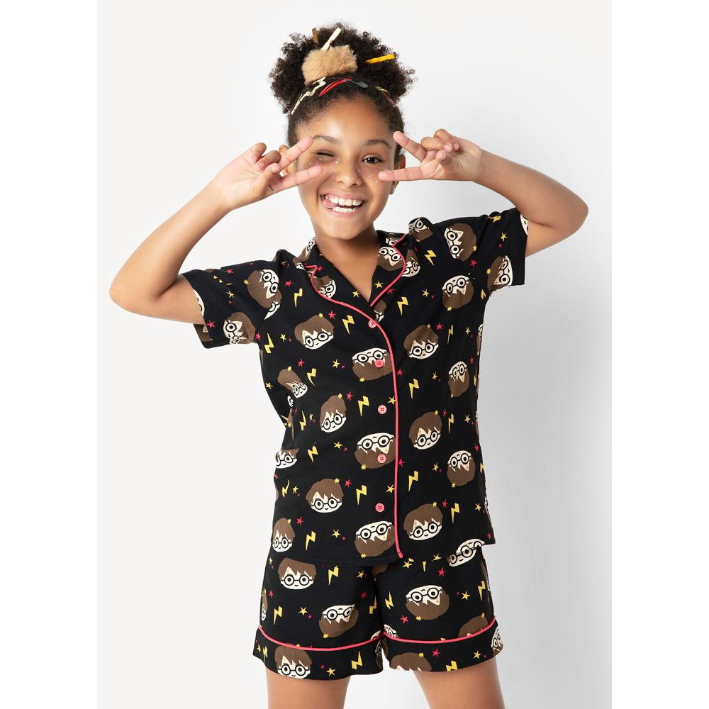 Pijama Curto Menina Viscose Harry Potter - Puket em Promoção na Americanas