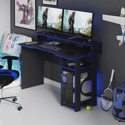 Mesa Gamer Escrivaninha Tecno nicho Preto Azul é boa?
