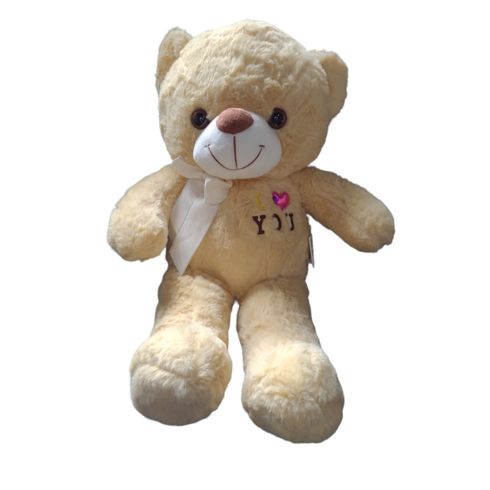 Urso De Pelúcia Fofinho Creme 50cm Com Laço e Bordado em Promoção na  Americanas