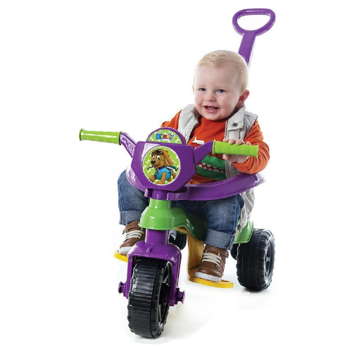 Triciclo Infantil Empurrador Passeio Motoca Cobertura Sol