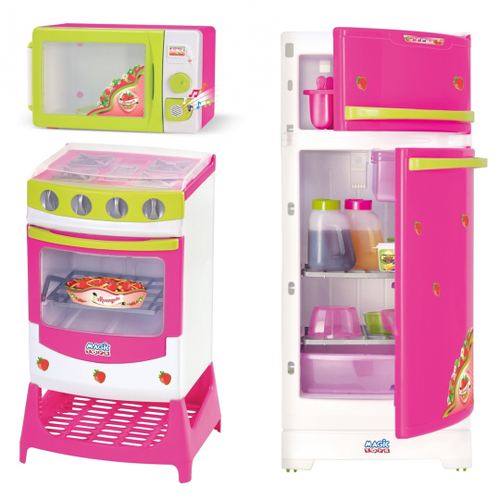 Cozinha Infantil Kitchen Show Geladeira + Microondas Rosa - ZUCA TOYS -  Cozinha Infantil / de Brinquedo - Magazine Luiza