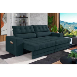 Sofá Omega Plus 2,30m Retrátil/Reclinável Suede Petróleo - Xflex é boa?