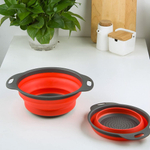 Escorredor de Alimentos Dobravel Retratil de Silicone para Macarrão Massas Legumes e Saladas Redondo