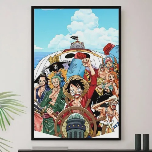 Quadro One Piece Anime Abertura Decorativo A4 23x33cm em Promoção