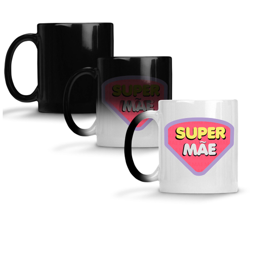 Caneca Super Mãe Meme Flork Boneco Palito de Porcelana em Promoção