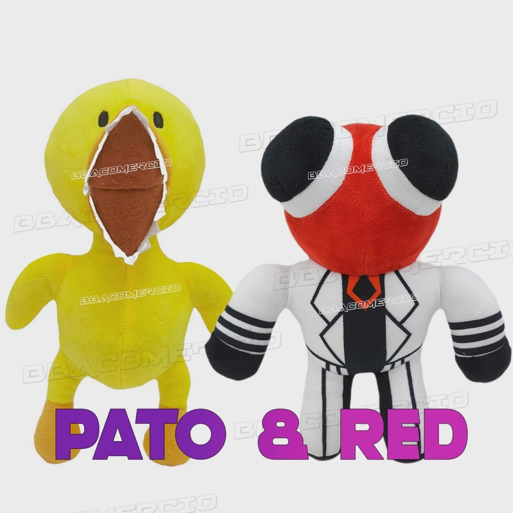 Kit Pelúcia Rainbow Friends Roblox Boneco Pato Amarelo e Red no