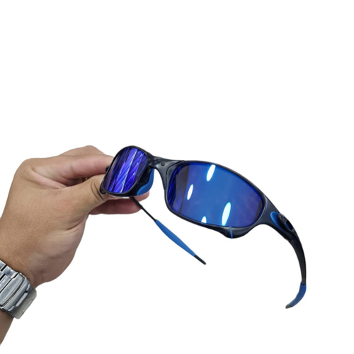 ÓCULOS DE SOL OAKLEY JULIET - LENTE AZUL DARK BLUE ARMAÇÃO CINZA oakley  9025DB1