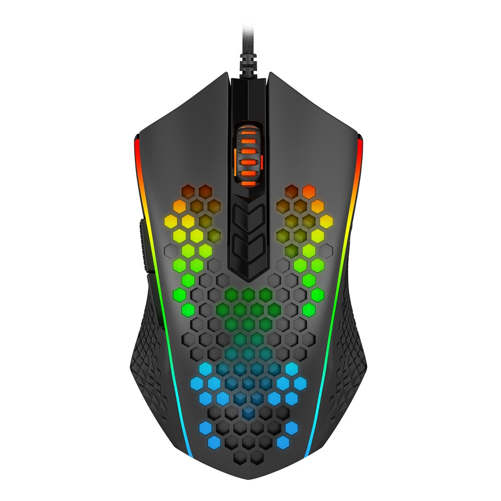 Imagem do produto Mouse Gamer Redragon Memeanlion Honey Comb, RGB, 12400DPI, 7 Botões, Preto, M809-K em Americanas