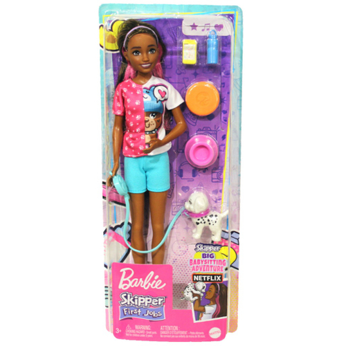 Boneca Barbie Skipper Morena Baby Sitters Aniversario