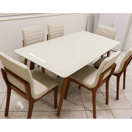 Conjunto Mesa com 6 cadeiras em Madeira Maciça - Piani Decor