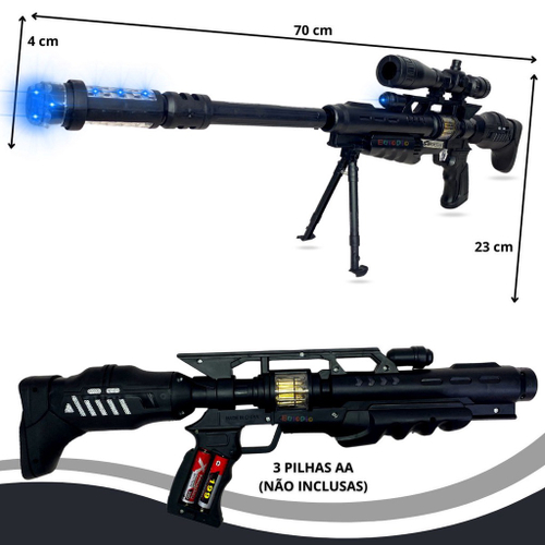 Rifle De Precisão Sniper De Brinquedo Arma Mira A Lazer Nerf