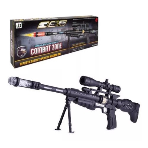 Rifle Brinquedo Precisão Sniper Mira A Lazer Nerf Luzes Som em