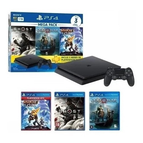 PS4 PRO 1TB USADO + 3 JOGOS - Get Game