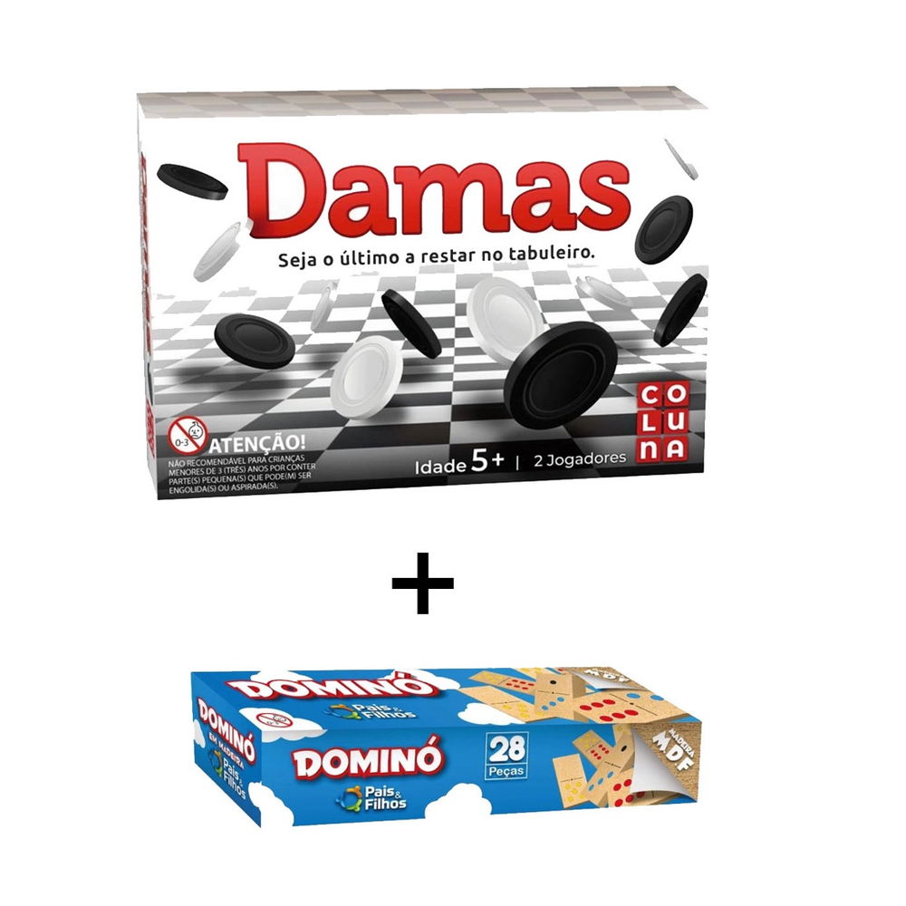 Kit 10 Jogos De Dama Tabuleiro Raciocínio Logica Estrategia