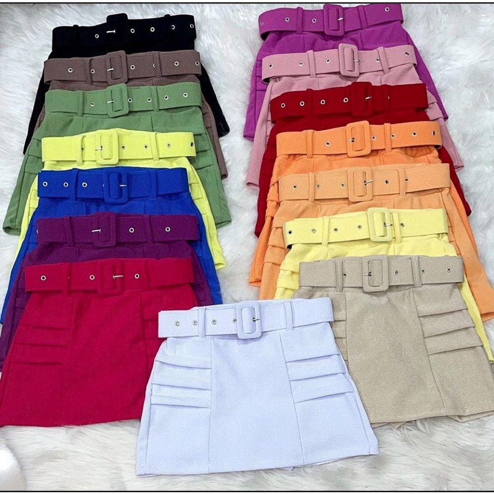 Shorts Saia plus size Moda gordinha com cinto em Promo o na