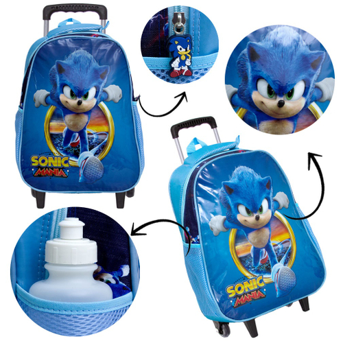 Mochila Infantil Escolar Com Rodinha Sonic Unstoppable - Bebe