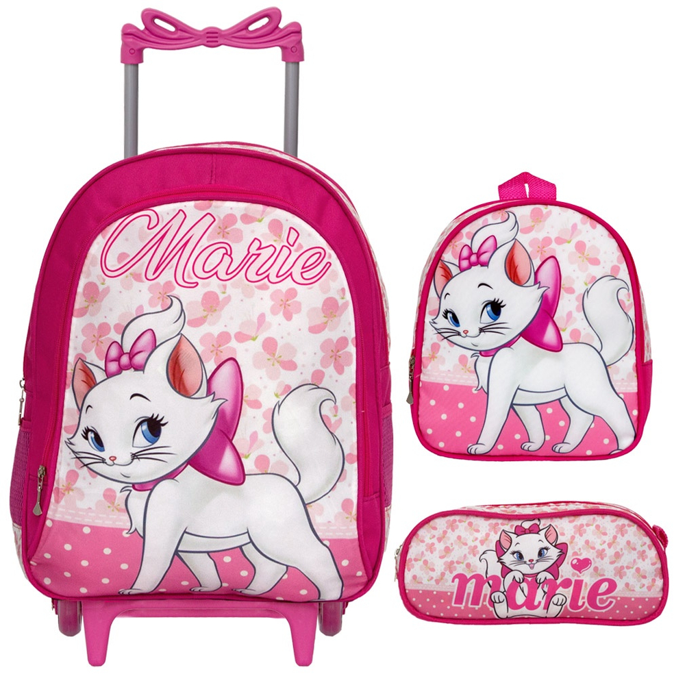 Mochila Escolar Infantil Menina Gatinha Marie Desenho Roxa em Promoção na  Americanas