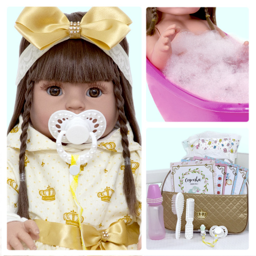 Bebê Reborn Boneca Muito Linda Com Itens Bolsa Maternidade em Promoção na  Americanas