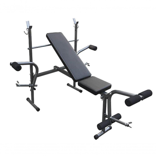 Banco de peso ajustável para casa com placa supina e suporte para halteres  para musculação abdominal, equipamento de exercício supino perfeito :  : Esporte