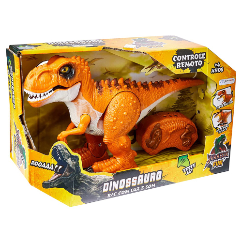 Jurassic Fun Dinossauro Rex R/C Com Luz e Som Multikids - BR1461