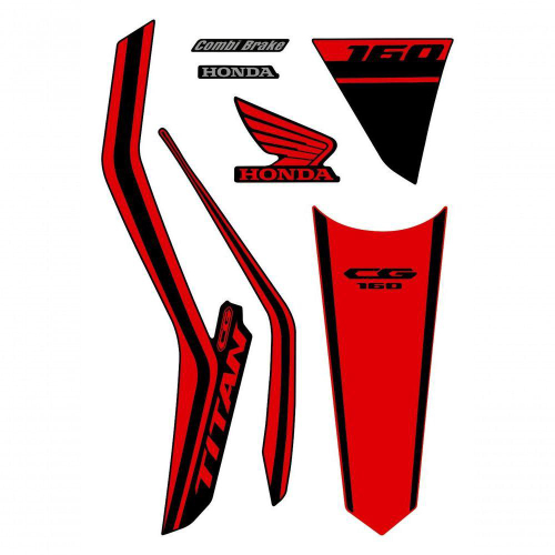 Adesivo Kit Personalizado Vermelho Preto Cg 160 Fan Ano 20