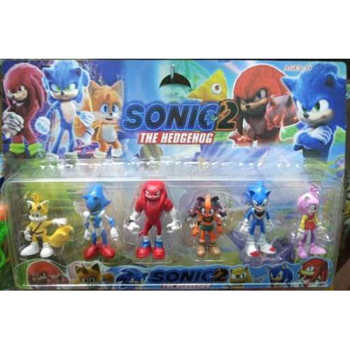 Bonecos Sonic Kit C/ 6 Conjunto Action Figure Pronta Entrega