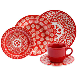 Aparelho de Jantar Floreal Renda - 20 peças - Oxford - Vermelho é boa?