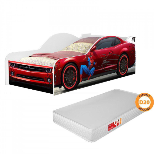 Cama Infantil Carro De Corrida 0,70 Branco - Vitamov 0501010 no Shoptime