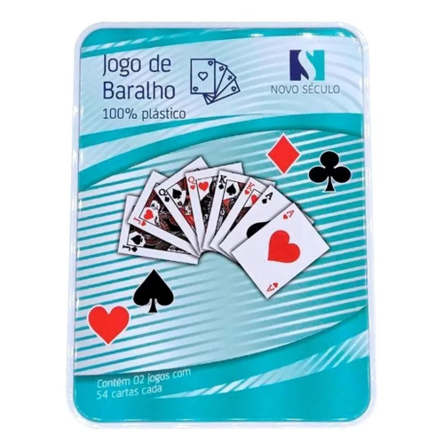 Carta de Baralho 288 Premium na Lata com 2 Jogos Art Game