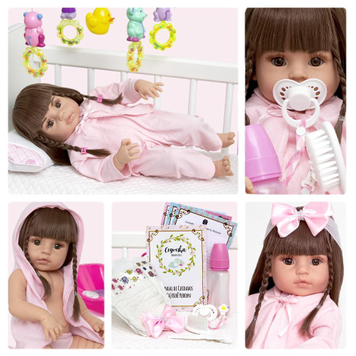 Boneca Bebe Reborn Realista Morena Boneca Kawaii + 23 Itens na Americanas  Empresas