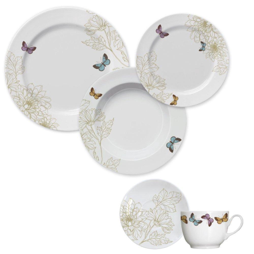 Aparelho Jantar/Chá Porcelana 16 Pçs Versa Garden Germer - Lulay