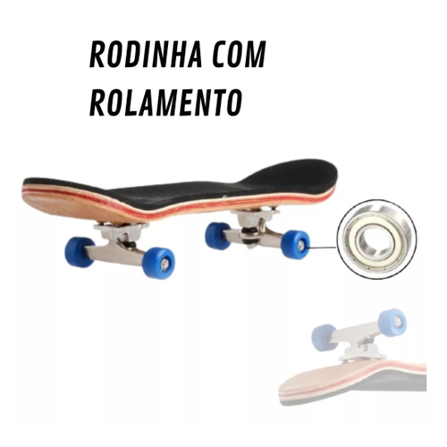 Fingerboard Skate Dedo Profissional Madeira Rolamento Kit 4