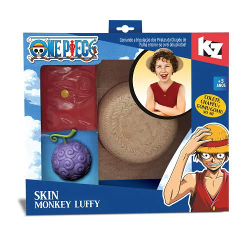 Fantasia Luffy One Piece C/ Chapéu Adulto E Infantil