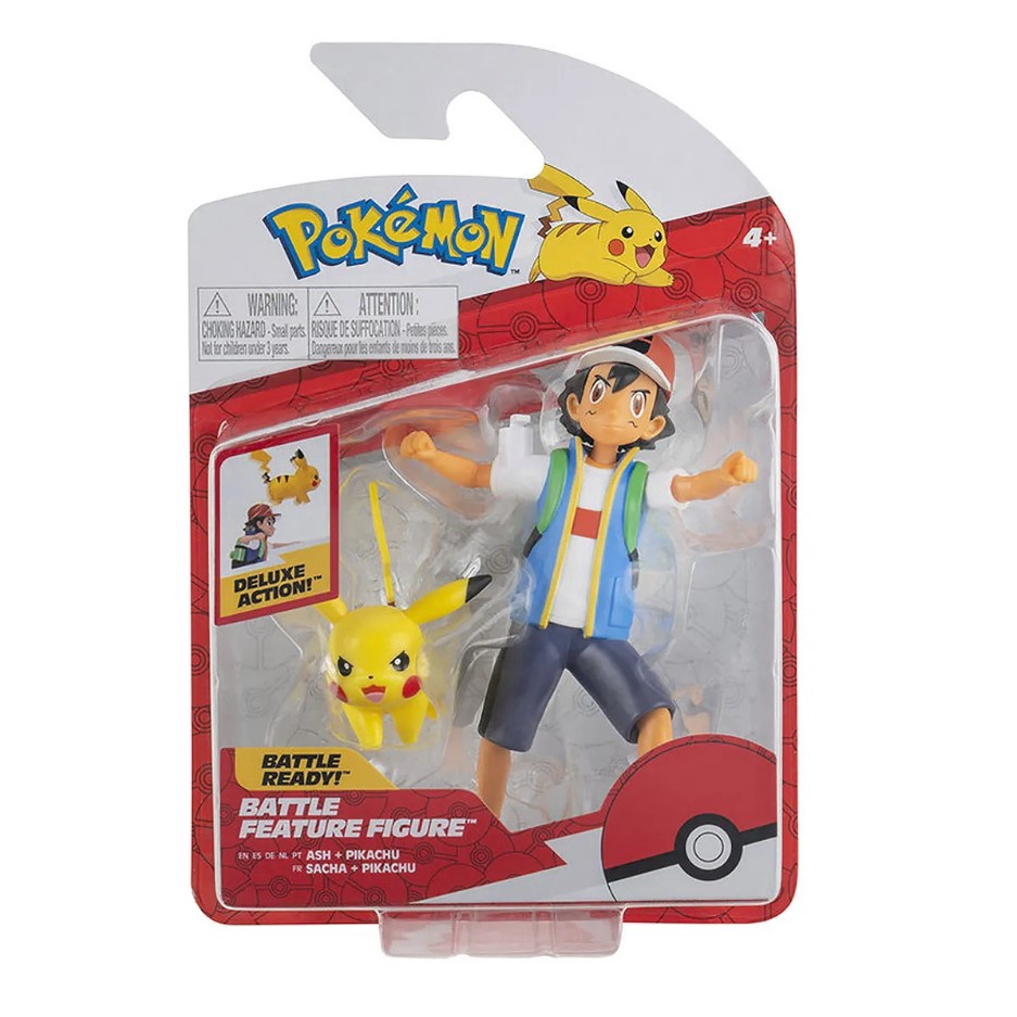 Boneco Pokémon Ash + Pikachu - Sunny Brinquedos - Bonecos