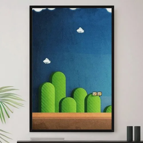 Quadro decorativo A4 '' Super Mario World '' Jogo