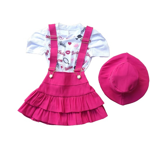 Roupa Menina Da Barbie Jardineira Salopete Infantil