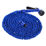 Mangueira Mágica de 15M Pressão de 2.5 Bar Retrátil Flexível Elástica em Nylon Cor Azul e com 7 Jatos