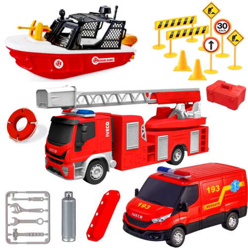 Kit Brinquedo Caminhão Bombeiro Fire Rescue - Chic Outlet